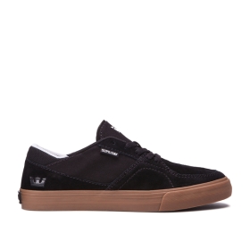 Supra Mens MELROSE Black/gum Low Top Shoes | CA-97954